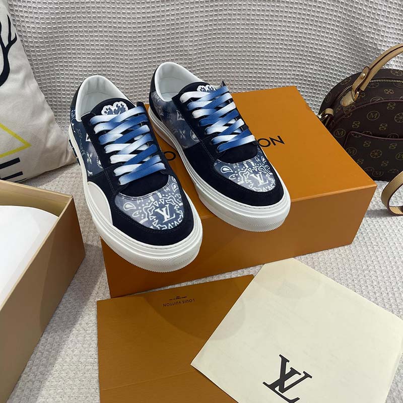 Louis Vuitton LV Ollie Trainers new Blue Leather ref.541386 - Joli