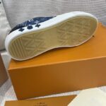 Louis Vuitton Unisex LV Ollie Sneaker Blue Canvas Rubber Outsole Monogram Flowers - Image 11