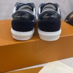 Louis Vuitton Unisex LV Ollie Sneaker Blue Canvas Rubber Outsole Monogram Flowers - Image 8