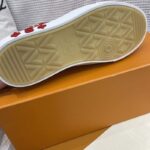 Louis Vuitton Unisex LV Ollie Sneaker Orange Canvas Rubber Outsole Monogram Flowers - Image 11