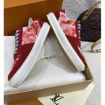 Louis Vuitton Unisex LV Ollie Sneaker Orange Canvas Rubber Outsole Monogram Flowers - Image 8