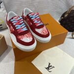 Louis Vuitton Unisex LV Ollie Sneaker Orange Canvas Rubber Outsole Monogram Flowers - Image 5