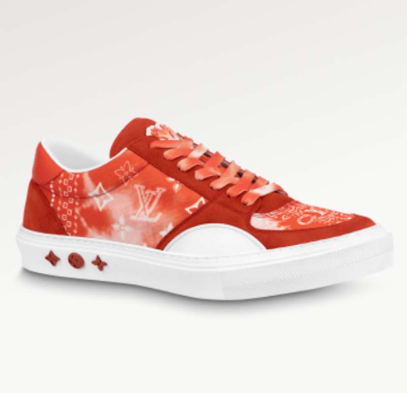 Louis Vuitton Red Monogram Canvas And Suede Ollie Low Top Sneakers Size 42 Louis  Vuitton