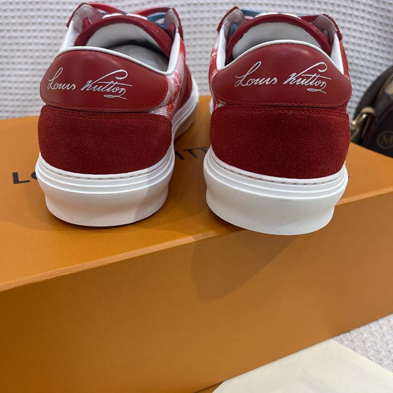 Louis Vuitton Unisex LV Ollie Sneaker Orange Canvas Rubber Outsole Monogram Flowers
