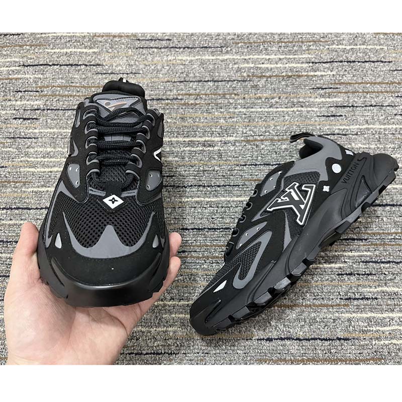 Louis Vuitton Unisex LV Runner Tatic Sneaker Black Mix Materials Rubber  Outsole - LULUX