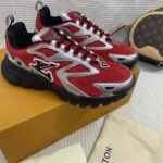 Louis Vuitton Unisex LV Runner Tatic Sneaker Red Mix Materials Rubber Monogram Flowers - immagine 2
