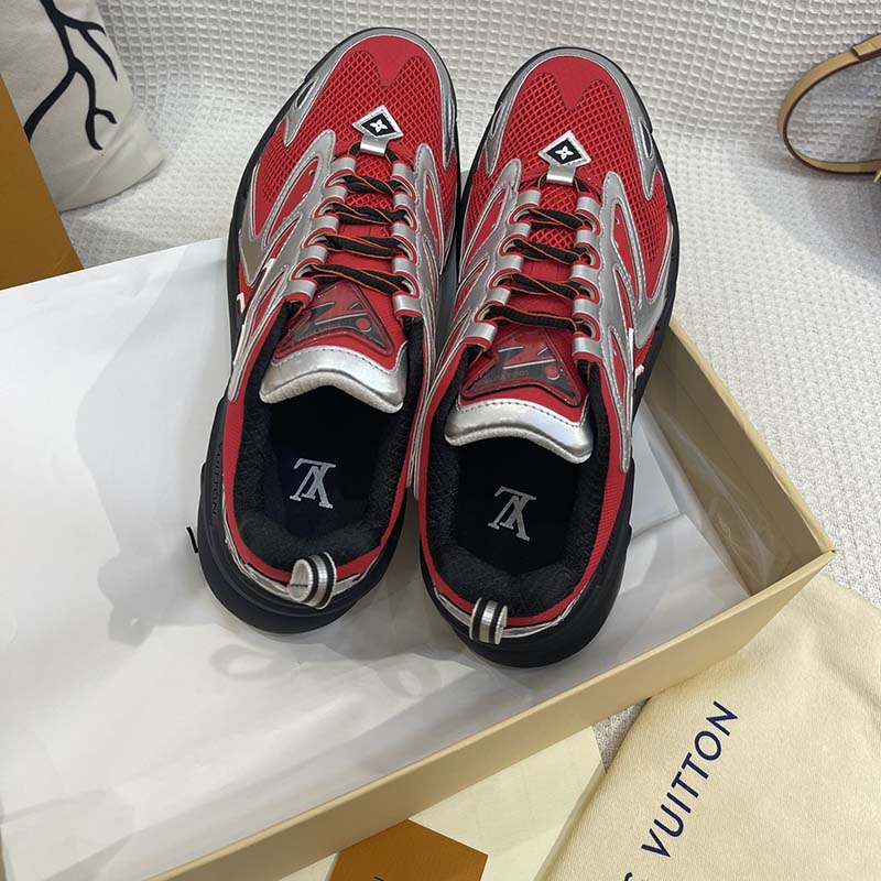 Louis Vuitton 1AA396 LV Runner Tatic Sneaker, Red, 5.5