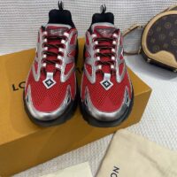 Louis Vuitton Unisex LV Runner Tatic Sneaker Red Mix Materials Rubber Monogram Flowers (2)
