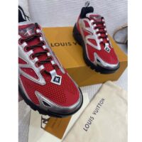 Louis Vuitton Unisex LV Runner Tatic Sneaker Red Mix Materials Rubber Monogram Flowers (2)