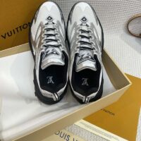 Louis Vuitton Unisex LV Runner Tatic Sneaker White Mix Materials Rubber Monogram Flowers (4)