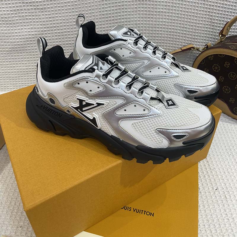 Louis Vuitton Unisex LV Runner Tatic Sneaker White Mix Materials Rubber Monogram Flowers
