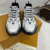 Louis Vuitton Unisex LV Runner Tatic Sneaker White Mix Materials Rubber Monogram Flowers (4)
