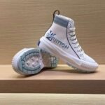 Louis Vuitton Unisex LV Squad Sneaker Boot Blue Canvas Rubber Outsole Circle - Imagen 3