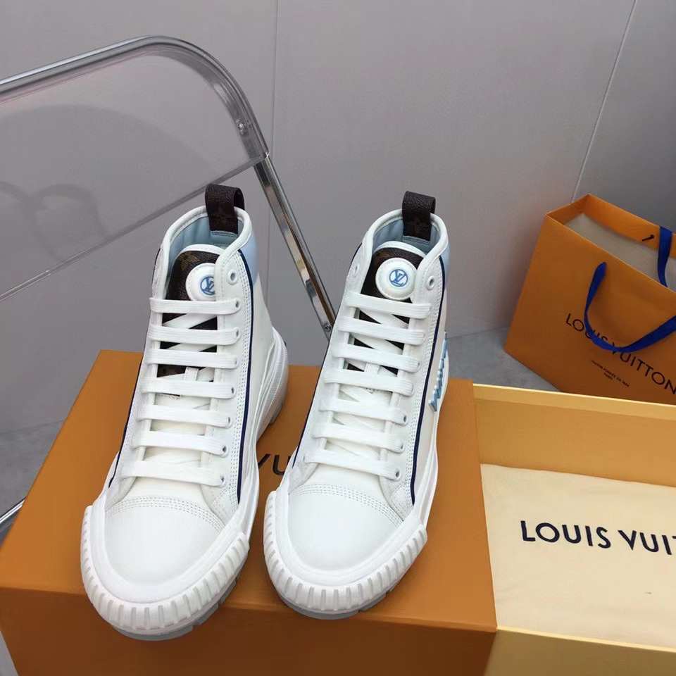 COD】☋✢▽LV Squad Sneaker Boot Canvas Boot Shoes Women Shoes