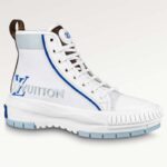 Bota deportiva unisex Louis Vuitton LV Squad de lona azul con suela de goma circular