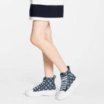 Louis Vuitton Unisex LV Squad Sneaker Boot Navy Blue Monogram Denim Circle – Image 11
