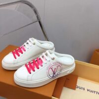 Louis Vuitton Unisex LV Time Out Open-Back Sneaker Fuchsia Pink Printed Calf Leather (8)