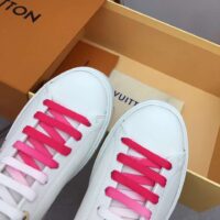 Louis Vuitton Unisex LV Time Out Open-Back Sneaker Fuchsia Pink Printed Calf Leather (8)