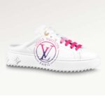 Louis Vuitton Unisex LV Time Out Open-Back Sneaker Fuchsia Pink Printed Calf Leather