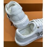 Louis Vuitton Unisex LV Time Out Sneaker Silver Calf Leather Strass Rubber Outsole - Image 8