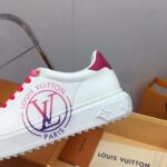 Louis Vuitton Unisex LV Time Out Sneaker Fuchsia Pink Printed Calf Leather Rubber Circle - Image 10