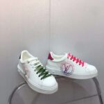 Louis Vuitton Unisex LV Time Out Sneaker Fuchsia Pink Printed Calf Leather Rubber Circle - Image 12