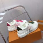 Louis Vuitton Unisex LV Time Out Sneaker Fuchsia Pink Printed Calf Leather Rubber Circle - Image 14