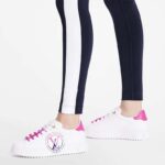 Louis Vuitton Unisex LV Time Out Sneaker Fuchsia Pink Printed Calf Leather Rubber Circle - Image 16