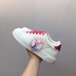 Louis Vuitton Unisex LV Time Out Sneaker Fuchsia Pink Printed Calf Leather Rubber Circle - Image 4