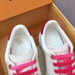 Louis Vuitton Unisex LV Time Out Sneaker Fuchsia Pink Printed Calf Leather Rubber Circle - Image 11