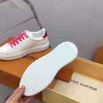 Louis Vuitton Unisex LV Time Out Sneaker Fuchsia Pink Printed Calf Leather Rubber Circle - Image 9