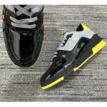 Louis Vuitton Unisex LV Trainer Sneaker Black Patent Canvas Rubber Outsole Monogram Flowers - Imagen 9
