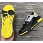 Louis Vuitton Unisex LV Trainer Sneaker Black Patent Canvas Rubber Outsole Monogram Flowers - Imagen 8