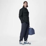 Louis Vuitton Unisex LV Trainer Sneaker Blue Monogram Denim Embossed Grained Calf Leather – Image 11