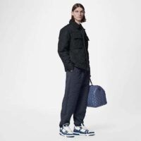 Louis Vuitton Unisex LV Trainer Sneaker Blue Monogram Denim Embossed Grained Calf Leather (6)