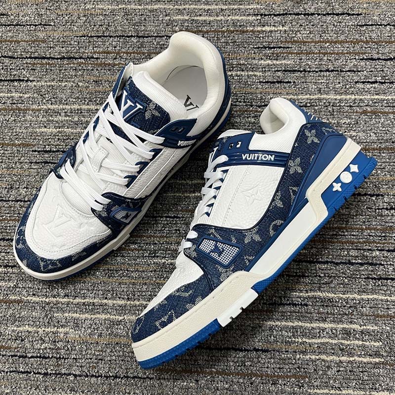 Louis Vuitton Trainer Blue Embossed Monogram