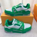 Louis Vuitton Unisex LV Trainer Sneaker Green Epi Calf Leather Rubber Outsole #54 - immagine 4