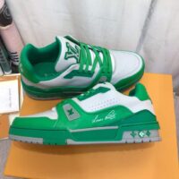 Louis Vuitton Unisex LV Trainer Sneaker Green Epi Calf Leather Rubber Outsole #54 (12)