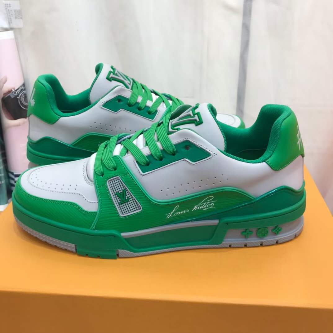 Louis Vuitton LV Trainer #54 Signature Green White Athletic Sneakers -  Green Sneakers, Shoes - LOU719092