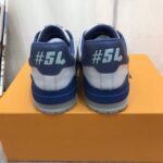 Louis Vuitton Unisex LV Trainer Sneaker Navy Blue Epi Calf Leather Rubber Outsole #54 - Image 10