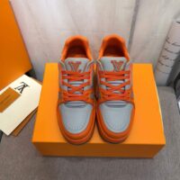 Louis Vuitton Unisex LV Trainer Sneaker Orange Epi Calf Leather Rubber Outsole #54 (6)