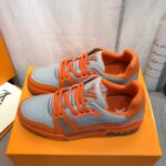 Louis Vuitton Unisex LV Trainer Sneaker Orange Epi Calf Leather Rubber Outsole #54 – Image 5