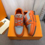 Louis Vuitton Unisex LV Trainer Sneaker Orange Epi Calf Leather Rubber Outsole #54 – Image 8