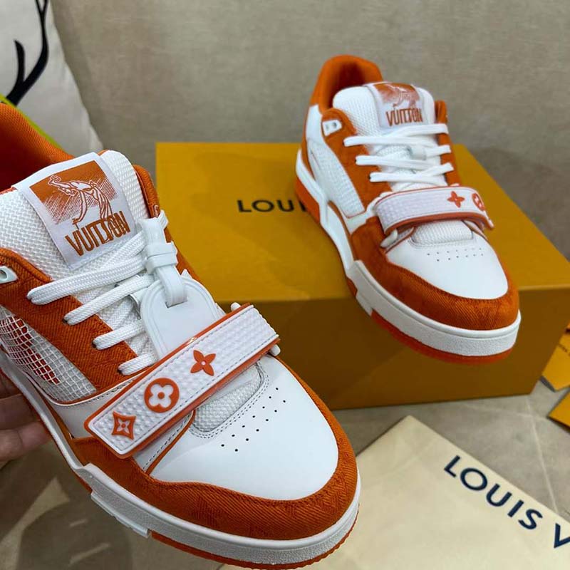 LOUIS VUITTON TRAINER MONOGRAM DENIM ORANGE - Slocog Sneakers Sale Online - LOUIS  VUITTON LV Stellar Monogram Shoes Women's High Tops 1A65UU