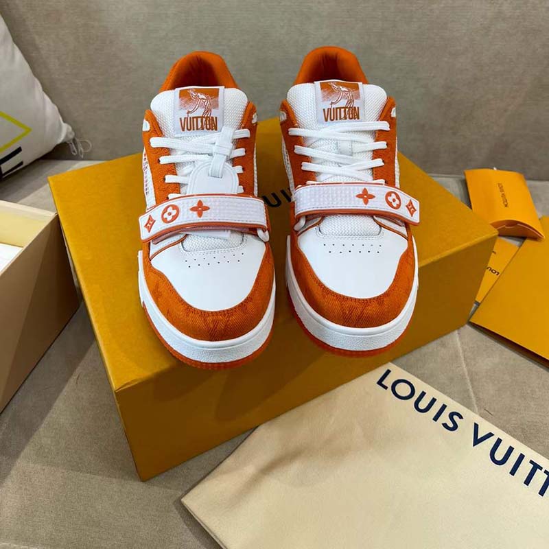 Louis Vuitton Trainer Monogram Denim Orange Men's - 1A9ZD6 / 1A9ZBO /  1A9ZBM / 1A9ZBE - US