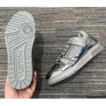 Louis Vuitton Unisex LV Trainer Sneaker Silver Metallic Canvas Rubber Outsole Monogram Flowers - Image 9