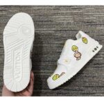 Louis Vuitton Unisex LV Trainer Sneaker White Printed Calf Leather Rubber Monogram Flowers - Imagen 10