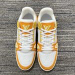 Louis Vuitton Unisex LV Trainer Sneaker Yellow Monogram Denim Monogram Embossed Grained Calf - Imagen 3