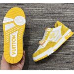 Louis Vuitton Unisex LV Trainer Sneaker Yellow Monogram Denim Rubber Outsole Monogram Flowers – Bild 8