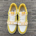 Louis Vuitton Unisex LV Trainer Sneaker Yellow Monogram Denim Rubber Outsole Monogram Flowers – Bild 3